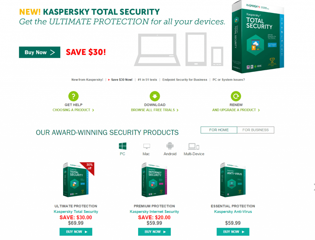 kaspersky features