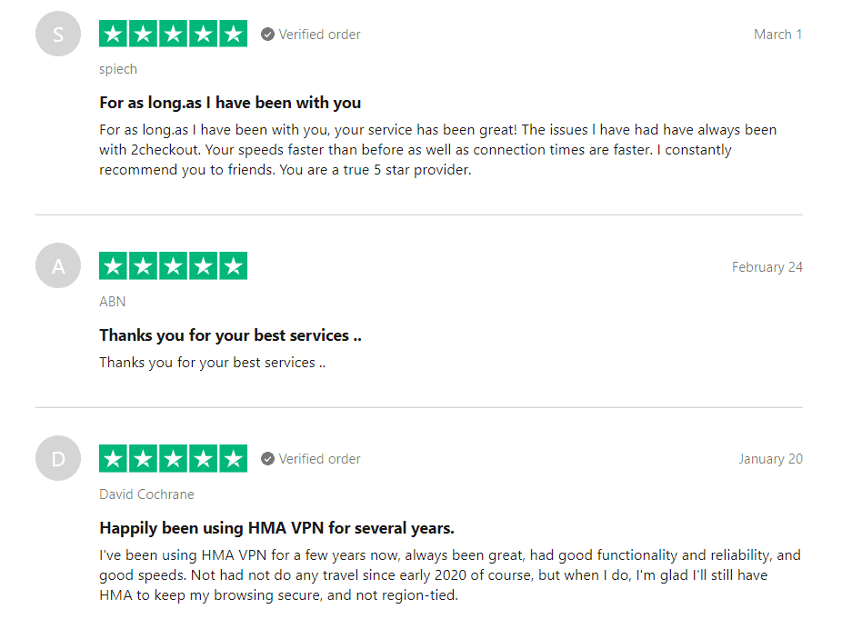 User Review at Hide My Ass Coupon Codes