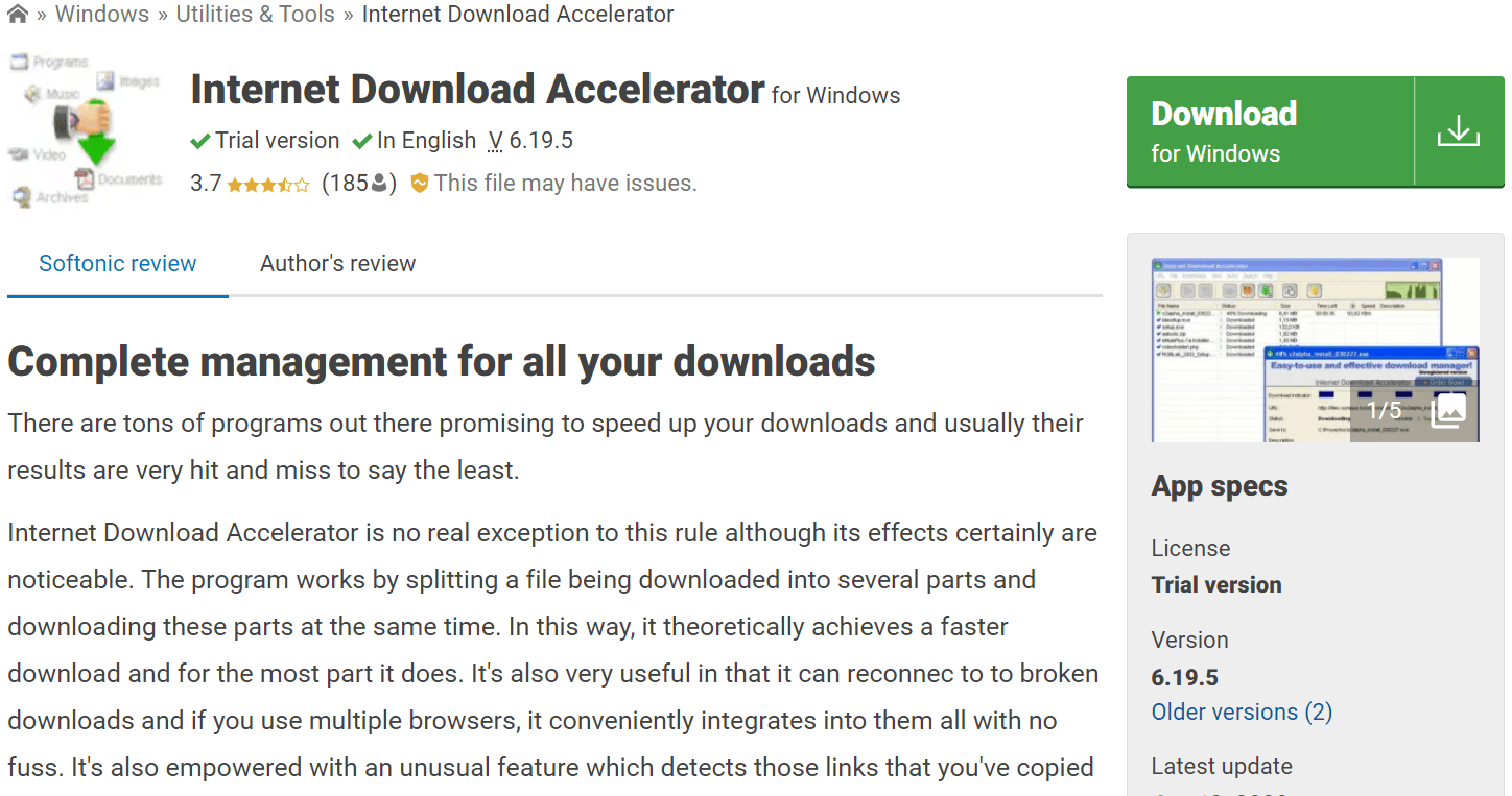 Internet Download Accelerator