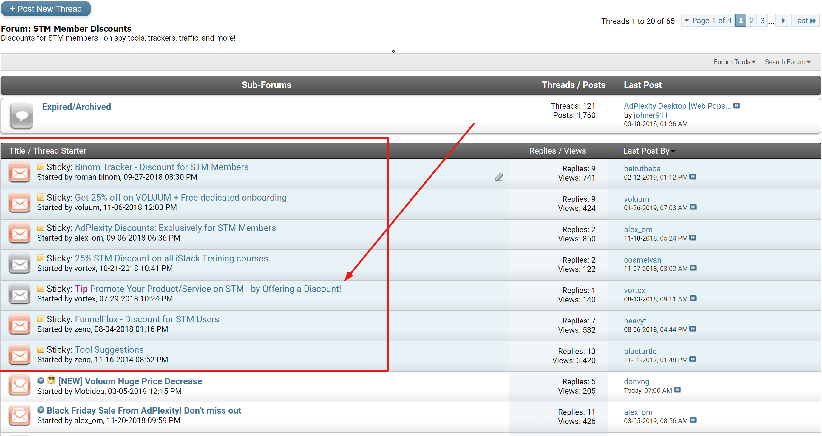 STM forum coupon codes dashboard