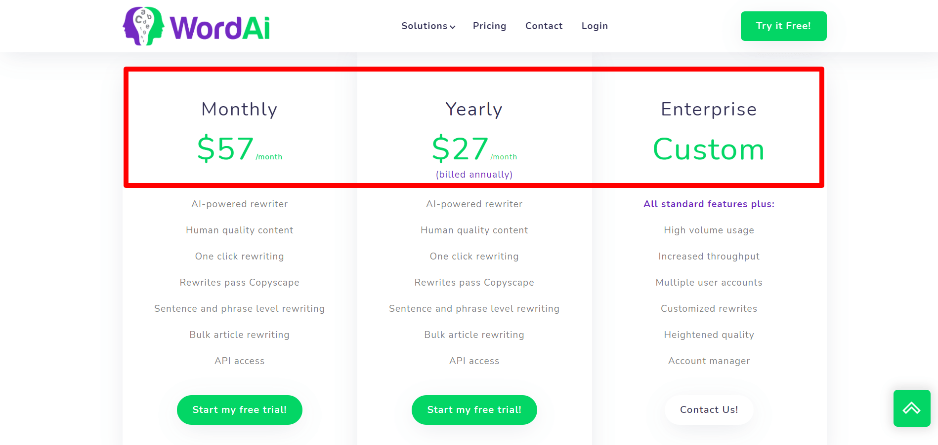 WordAI New pricing plans- WordAI Coupon codes