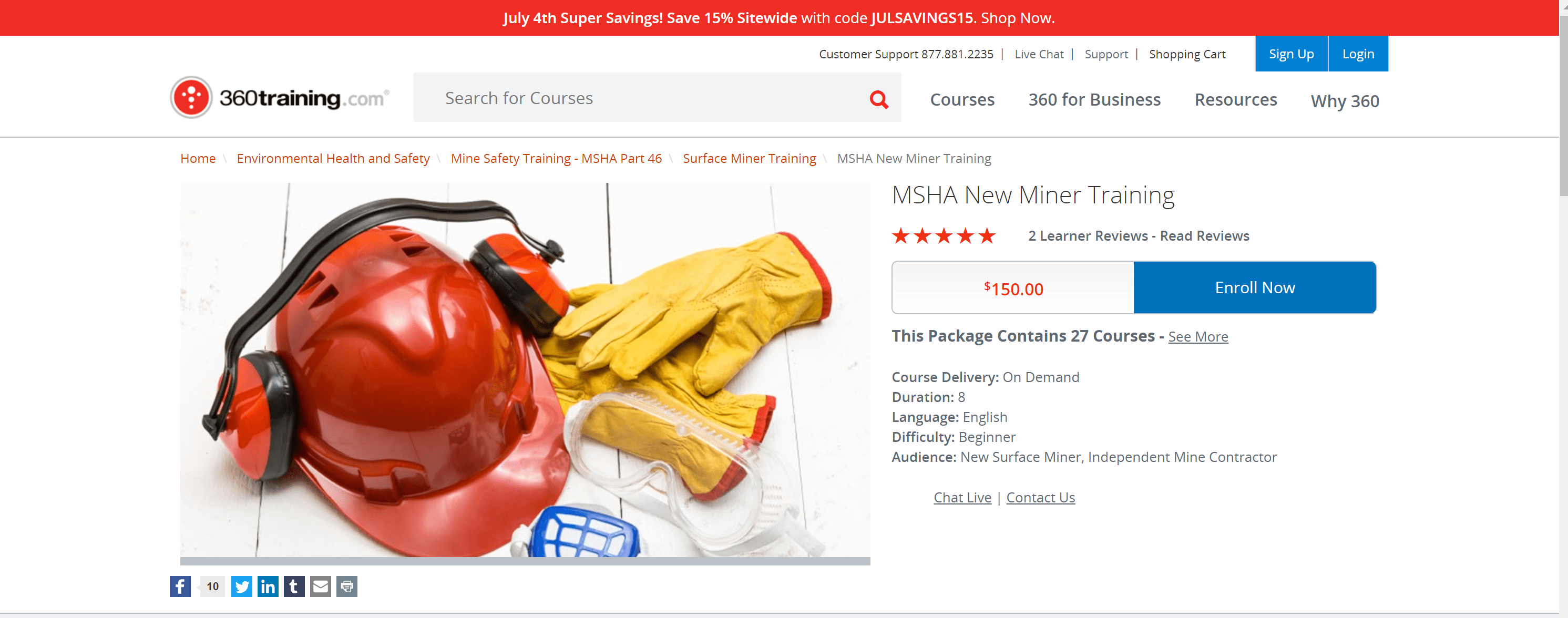 MSHA New Miner courses