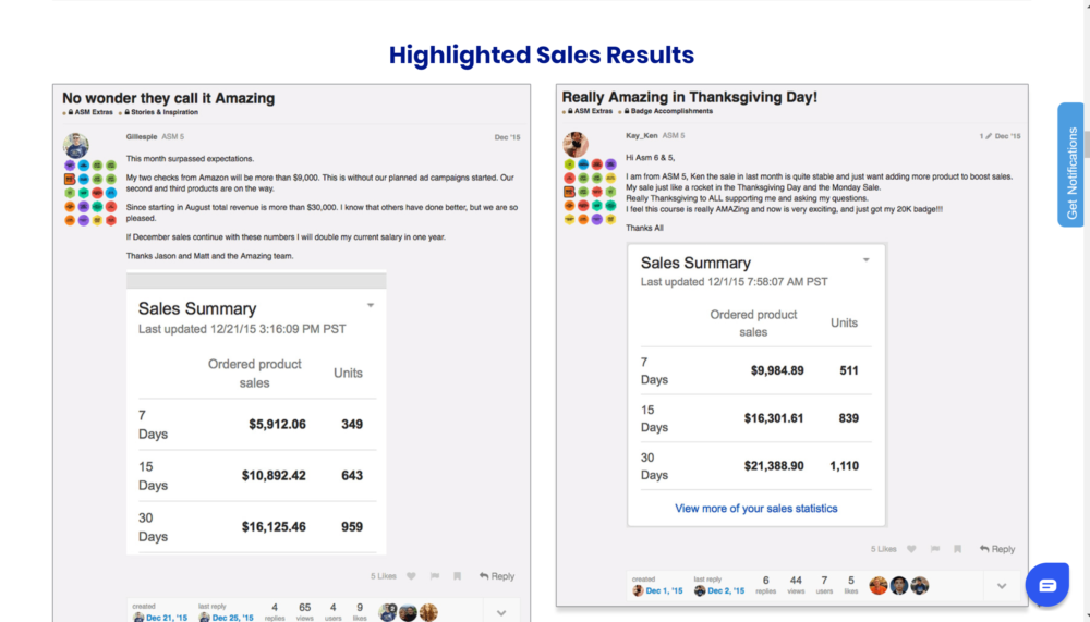 Amazing Selling Machine courses result