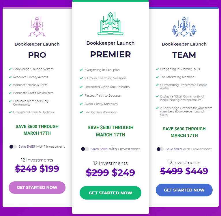 Bookkeeper Launch Pricing