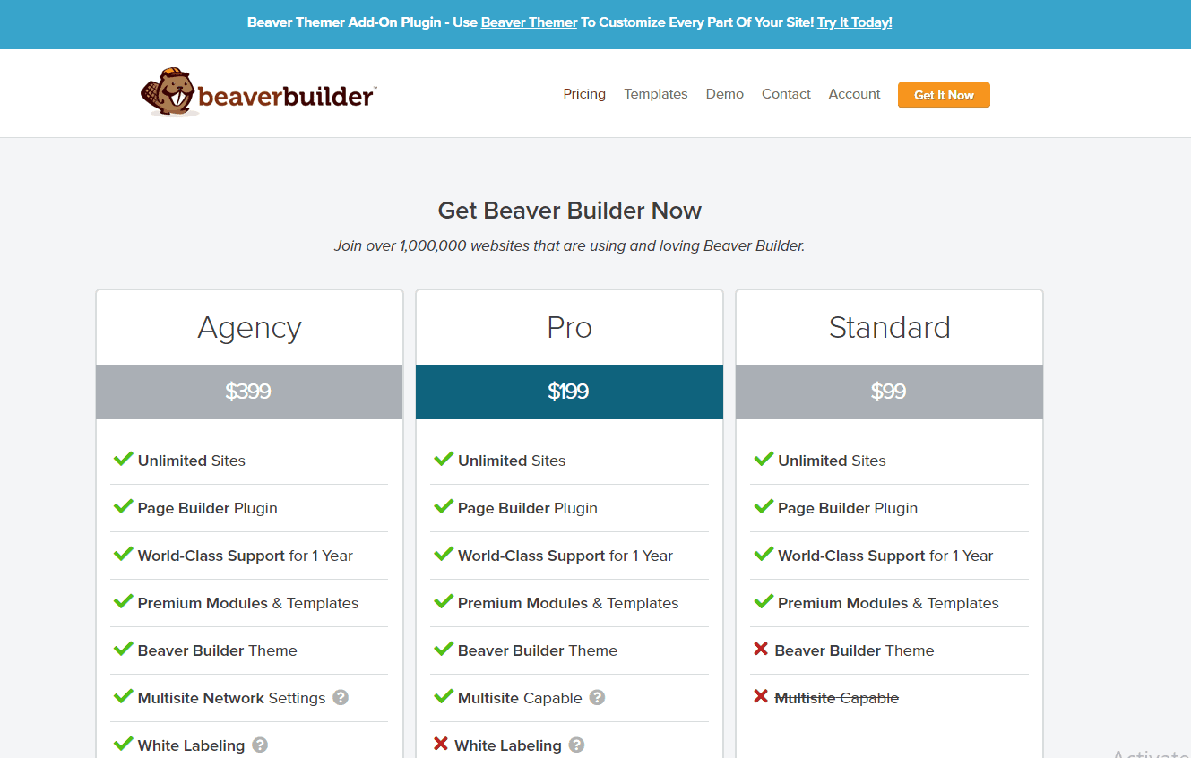 Beaver Builder Black Friday- Pricing Plans