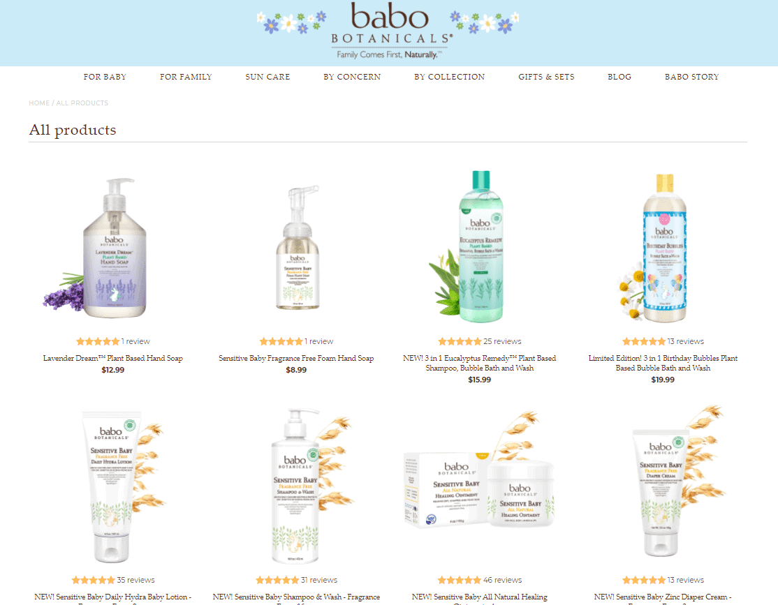 Babo Botnicals Products