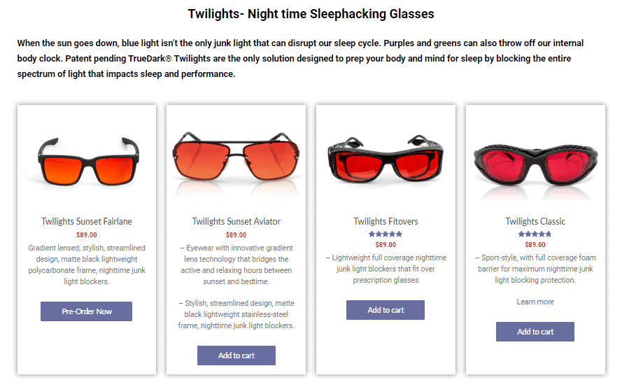 TrueDark Glasses Pricing