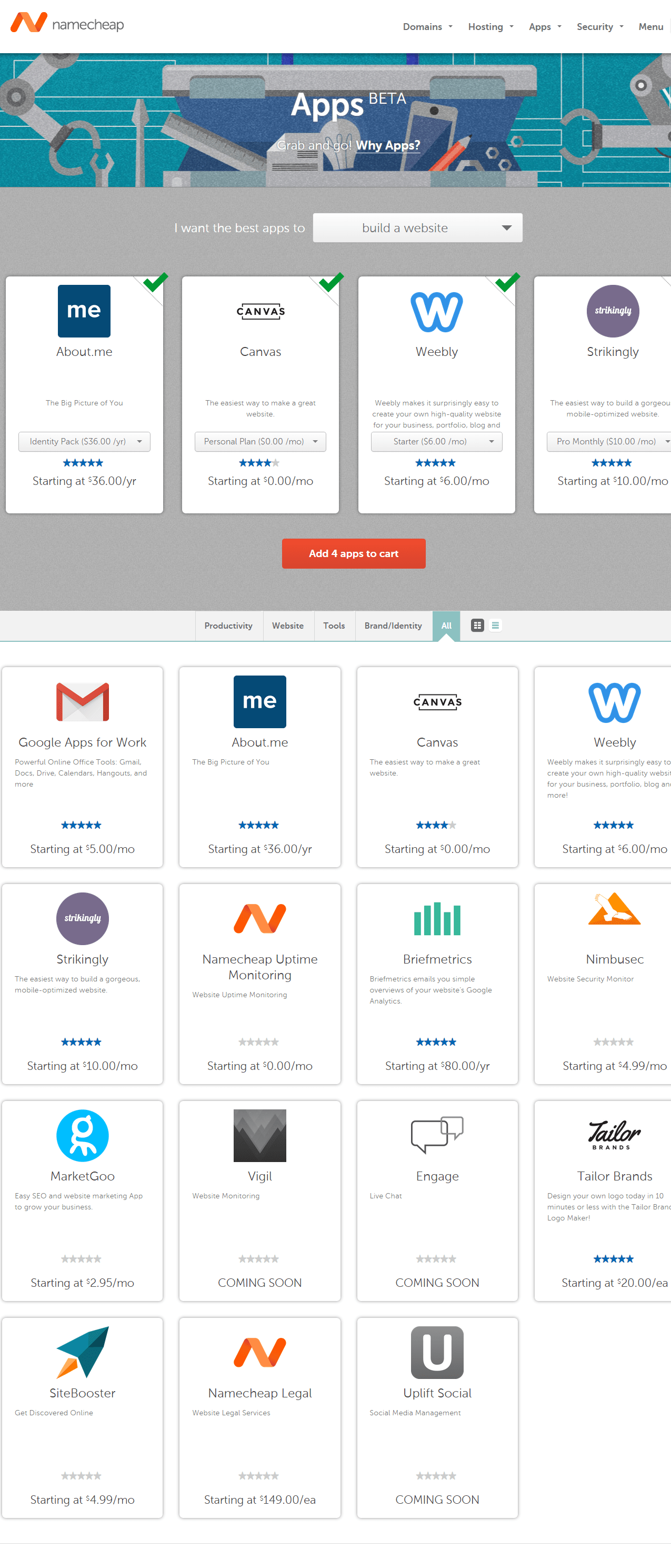 NameCheap Coupon-pricing plans