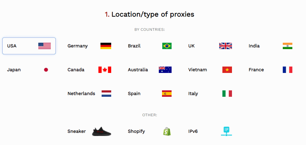 type of proxies