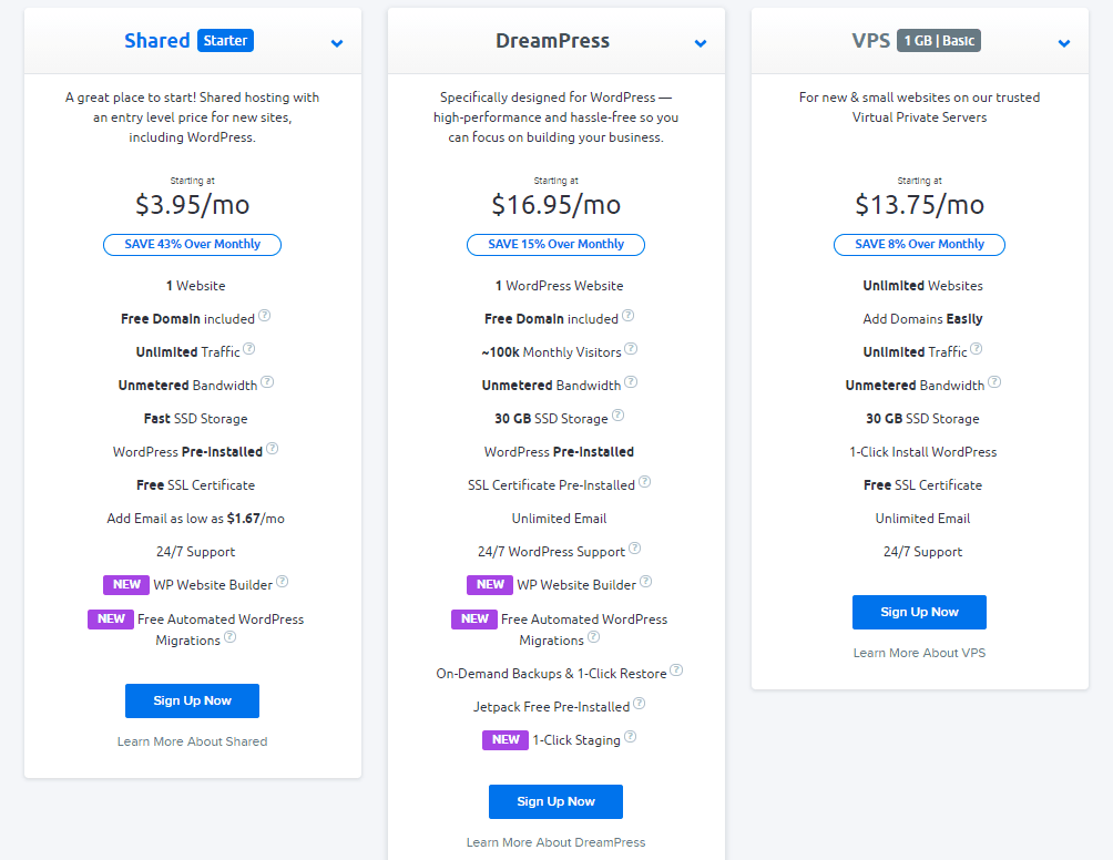 DreamHost Black Friday Season Sale Pricing