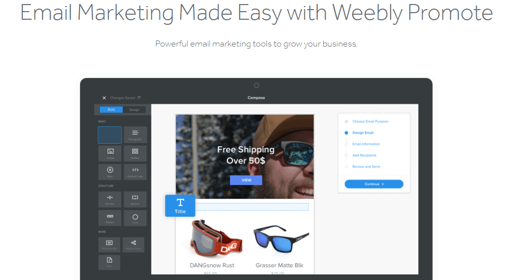 email marketing on weebly