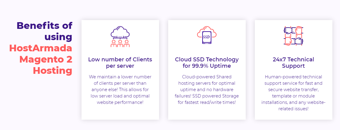 hostarmada magento2 hosting- cloud ssd storage