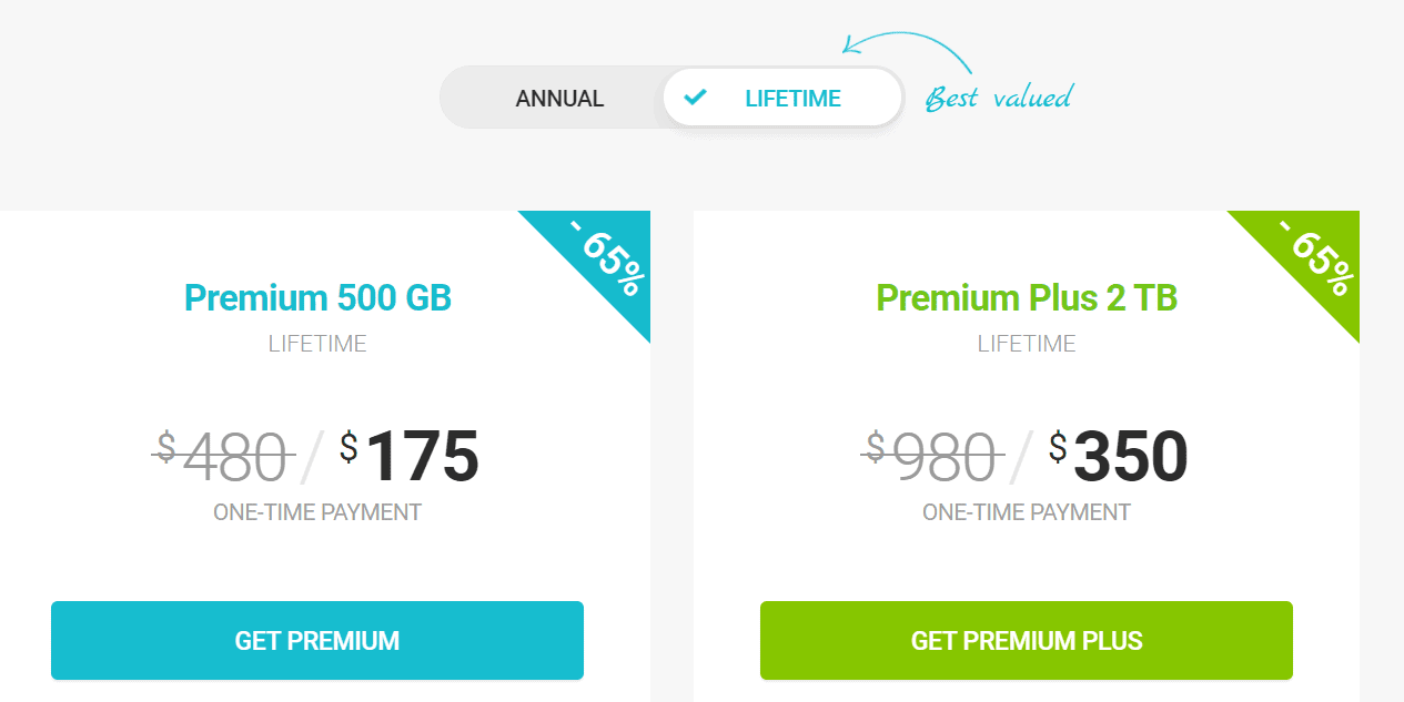 pcloud black friday- pricing plans