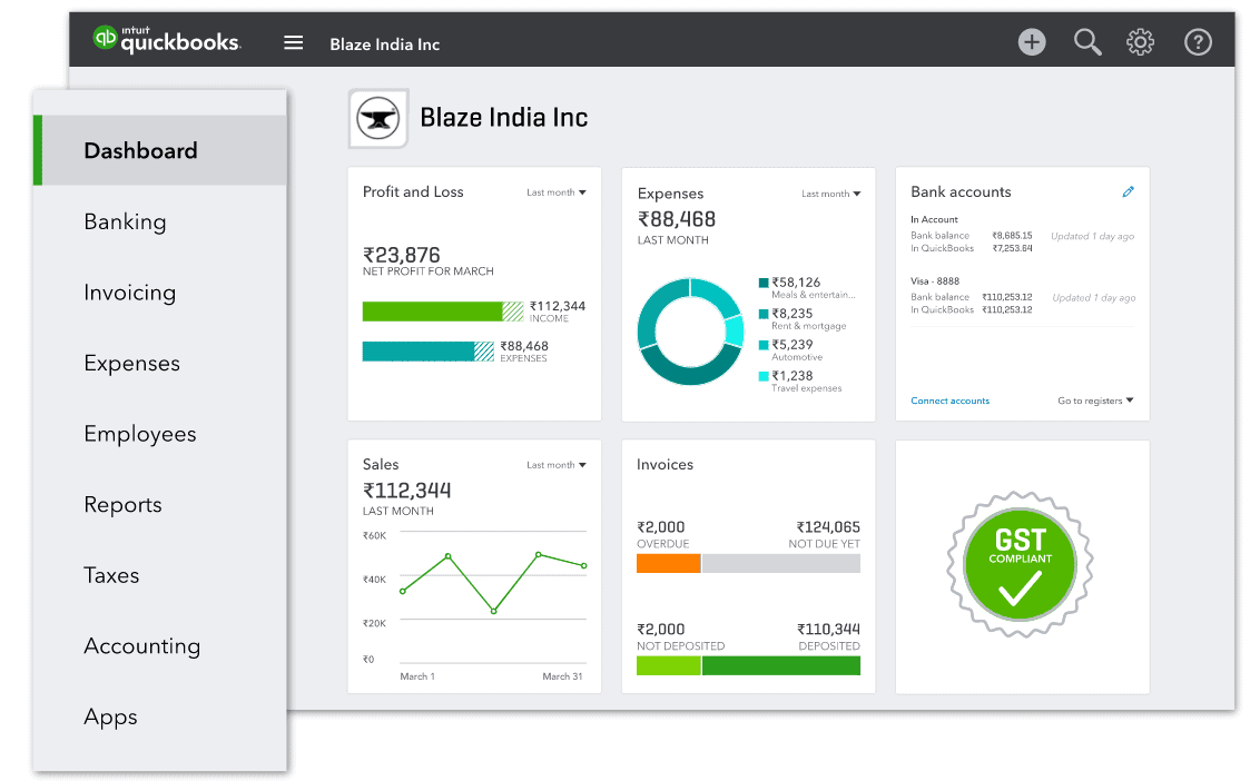 QuickBooks Dashboard