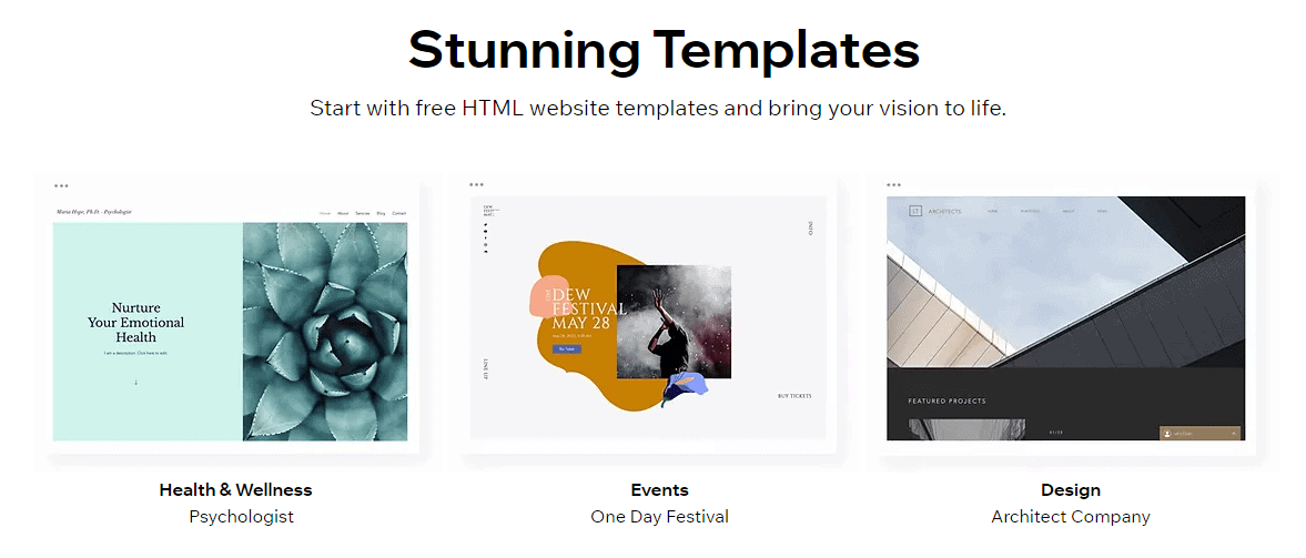 wix black friday - free HTML website templates