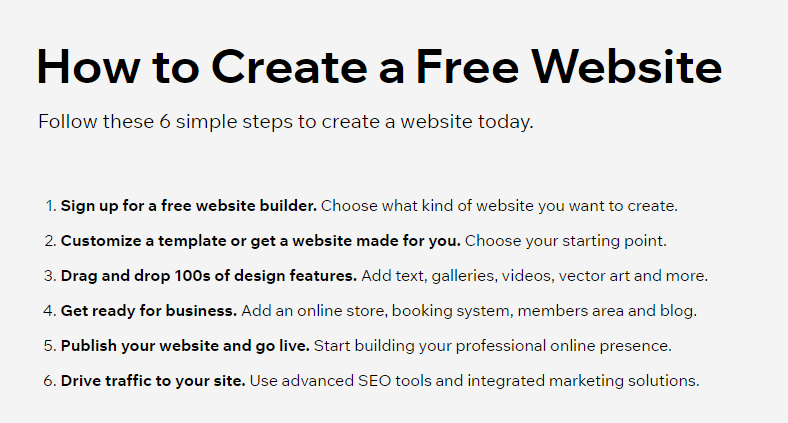 how to create a free website