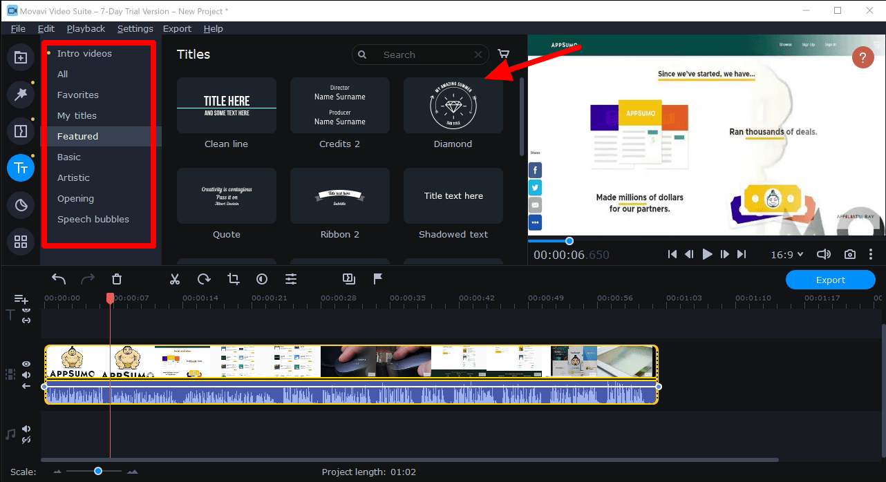 Movavi titles- movavi video editor plus review