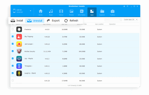 TunesGo - Efficient App Management