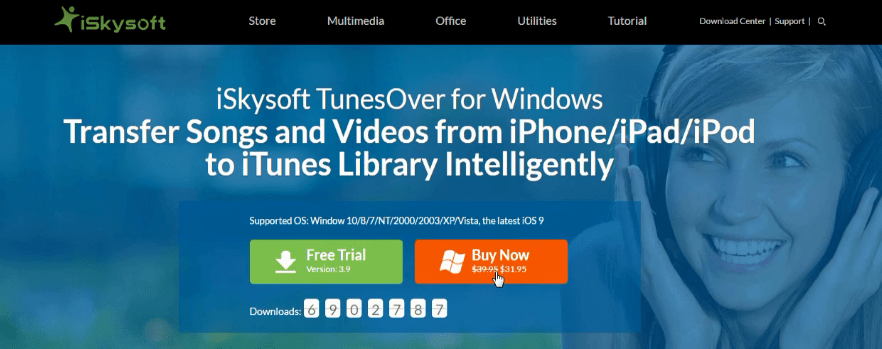 iSkysoft TunesOver Review- Home Page