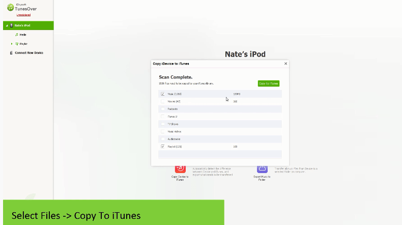 iSkysoft TunesOver Review- copy to iTunes