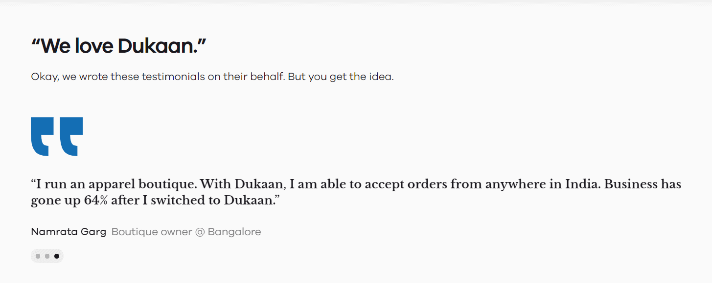 customer review- dukaan