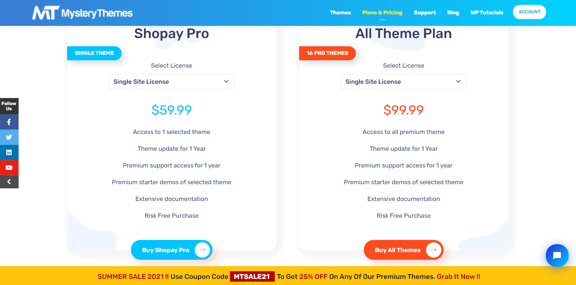 mthemes pricing plans