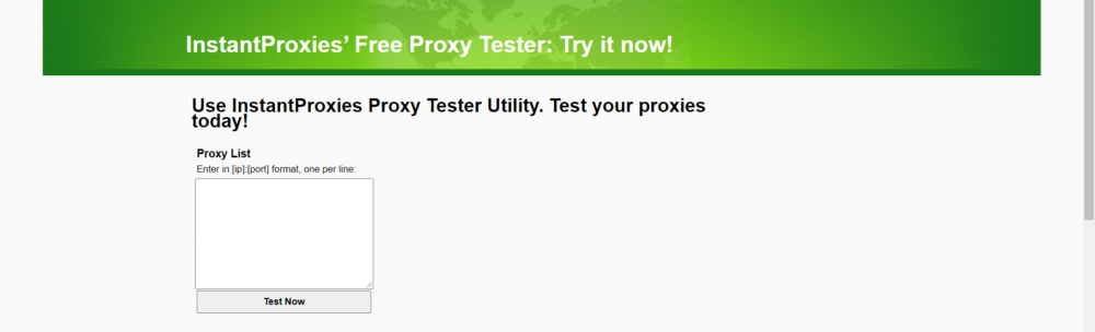 Instant Proxies free proxy tester