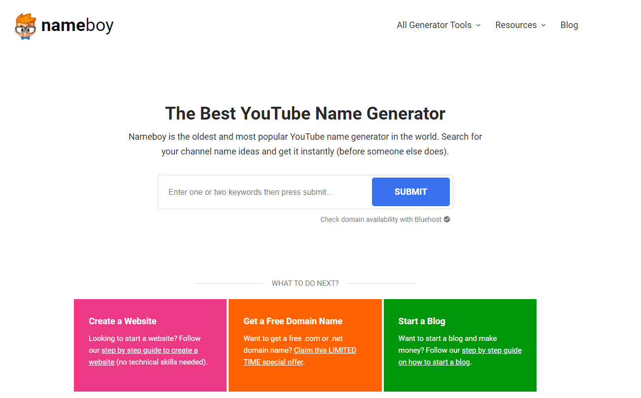 Nameboy YouTube Name Generator