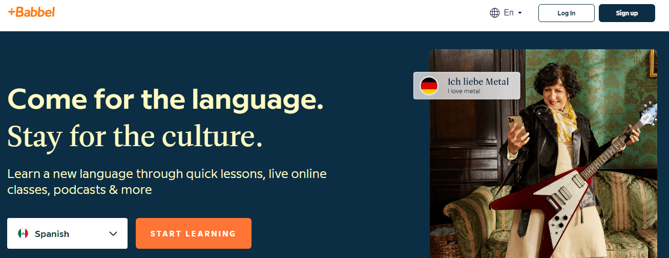 Babbel Homepage