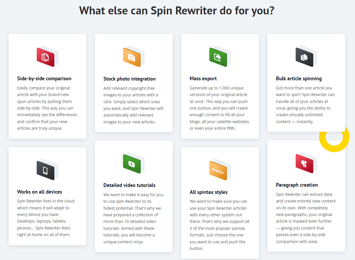 Spin Rewriter Features - Spin Rewriter Review