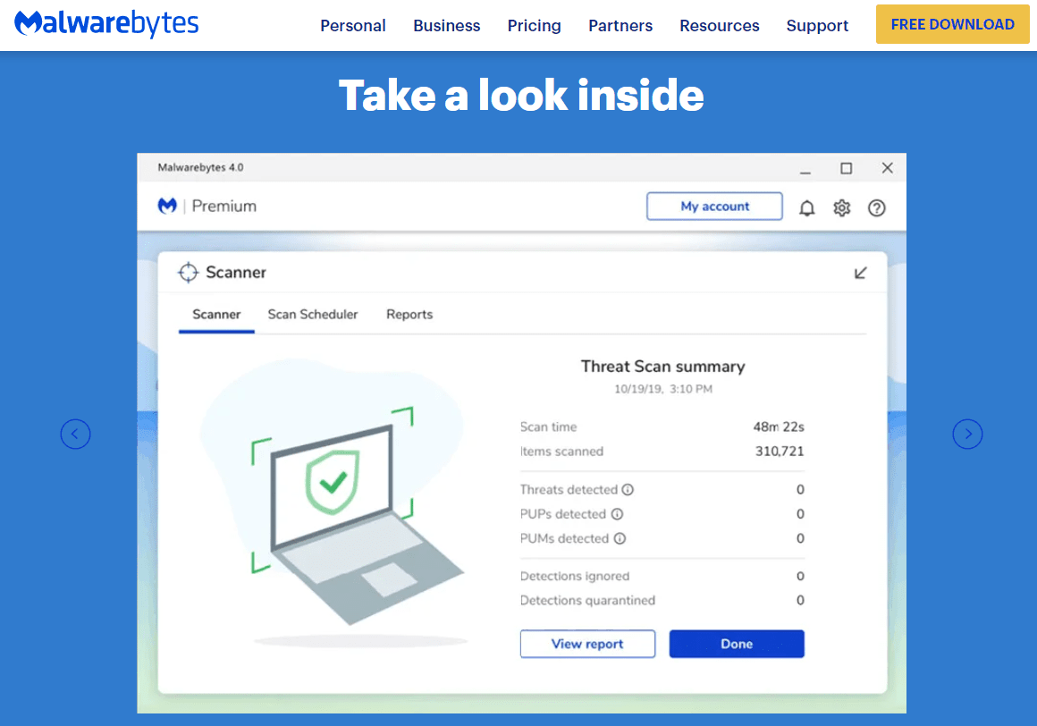 Malwarebytes Scanning