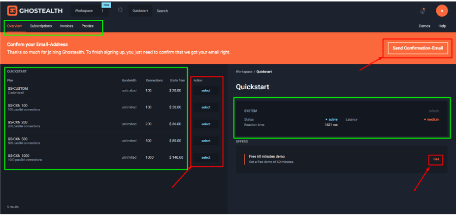 Ghostealth Dashboard