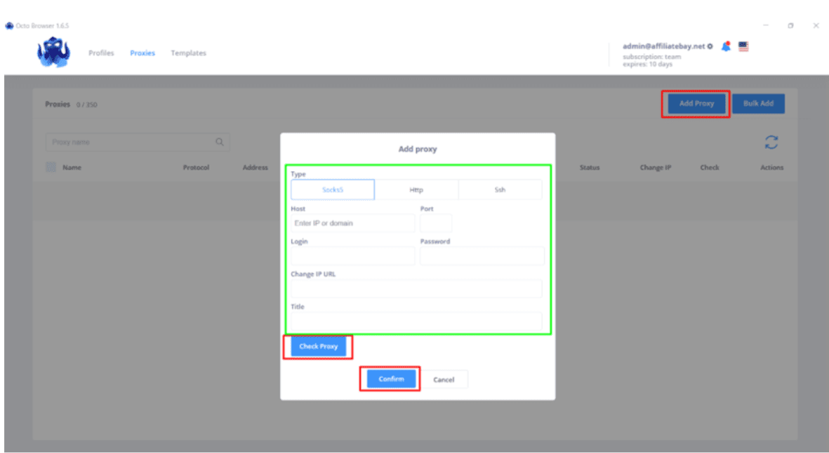 How To Add OctoBrowser Proxy