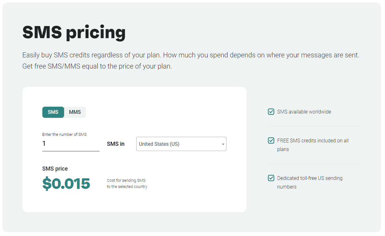 Omnisend SMS Pricing