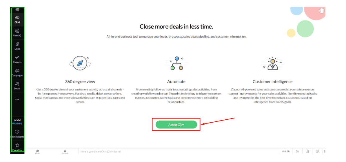 Step-8 click on ‘Access CRM