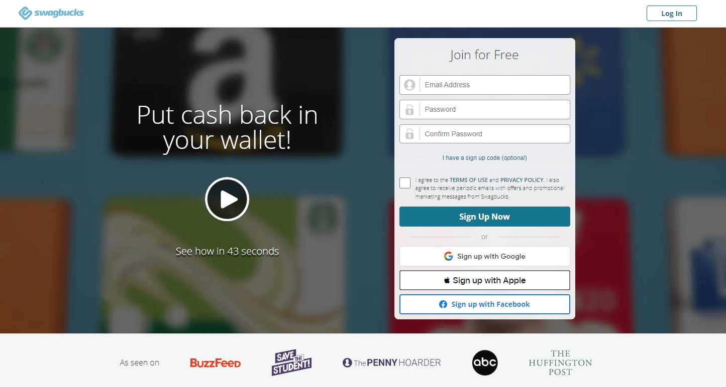 Earn reward points with Swagbucks