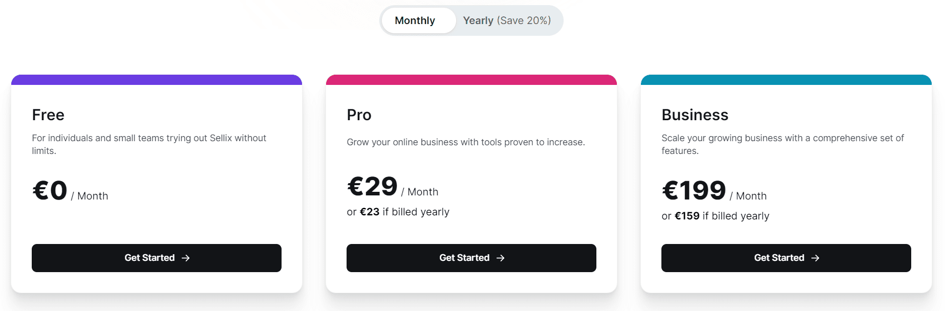 Sellix Pricing Plans