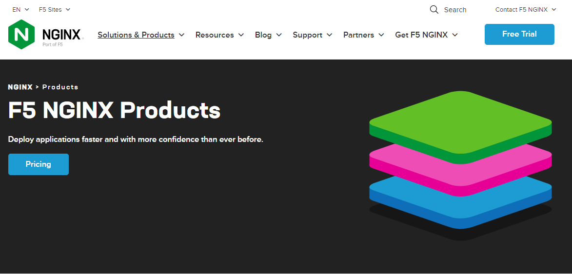 Homepage of F5 NGINX
