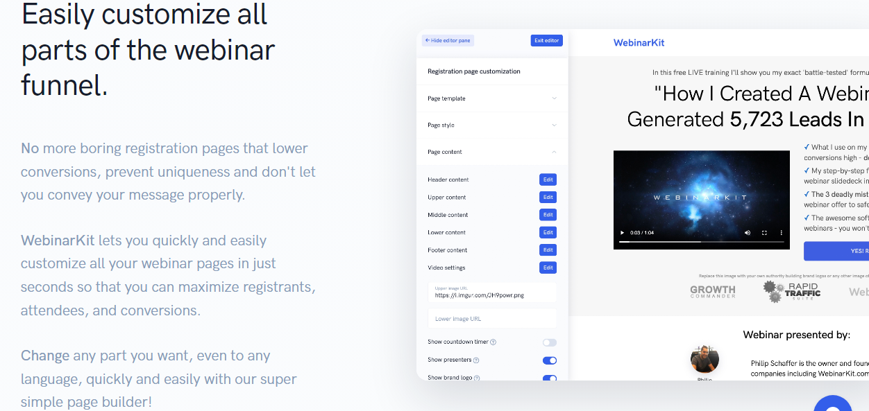 Customize webinar funnel- WebinarKit