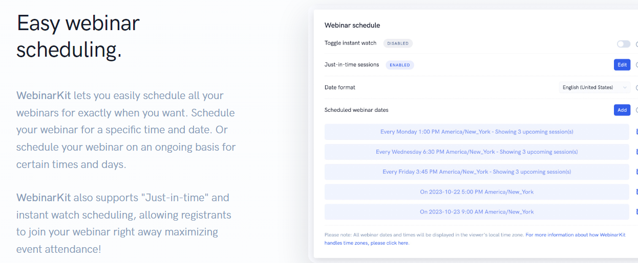 Scheduling- WebinarKit