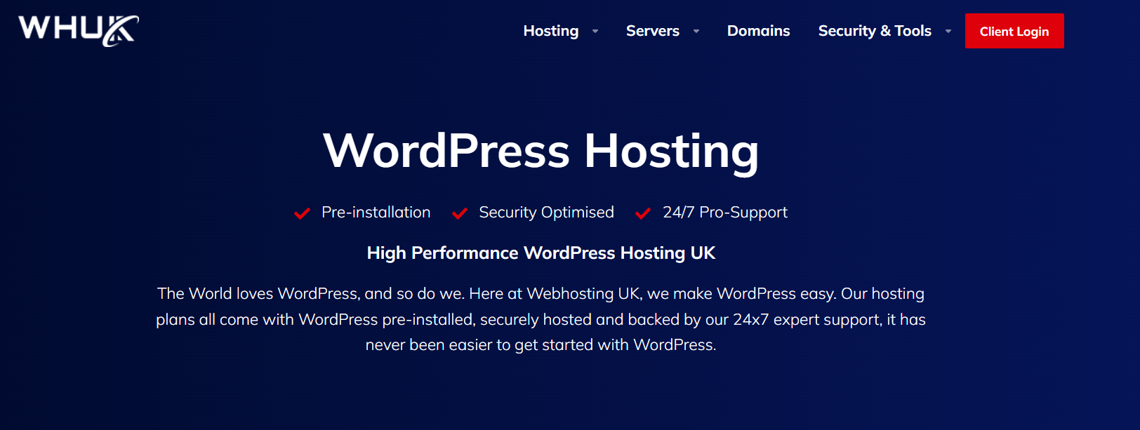 Webhosting UK WordPress Hosting