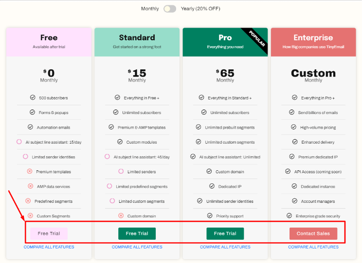 Choose your plan by scrolling down