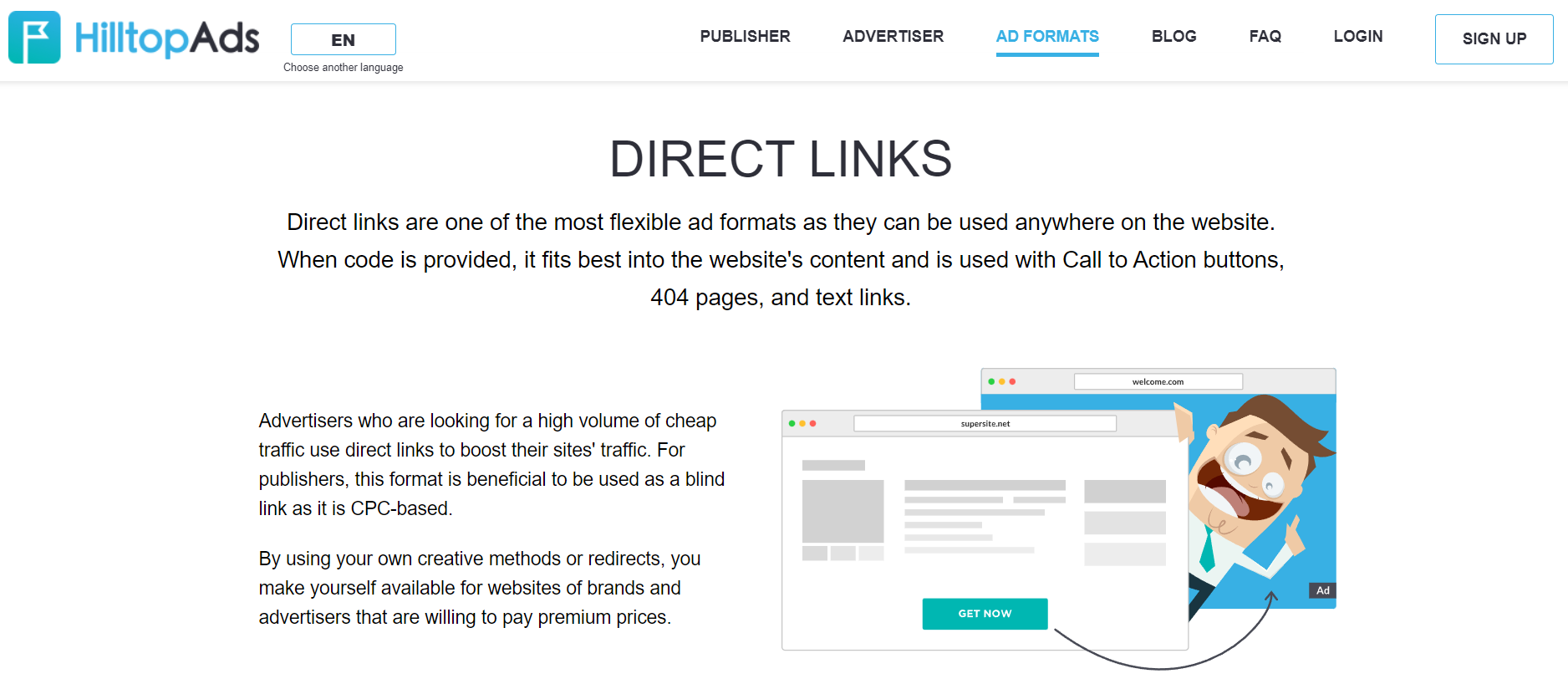 HilltopAds Direct Links Ad Formats