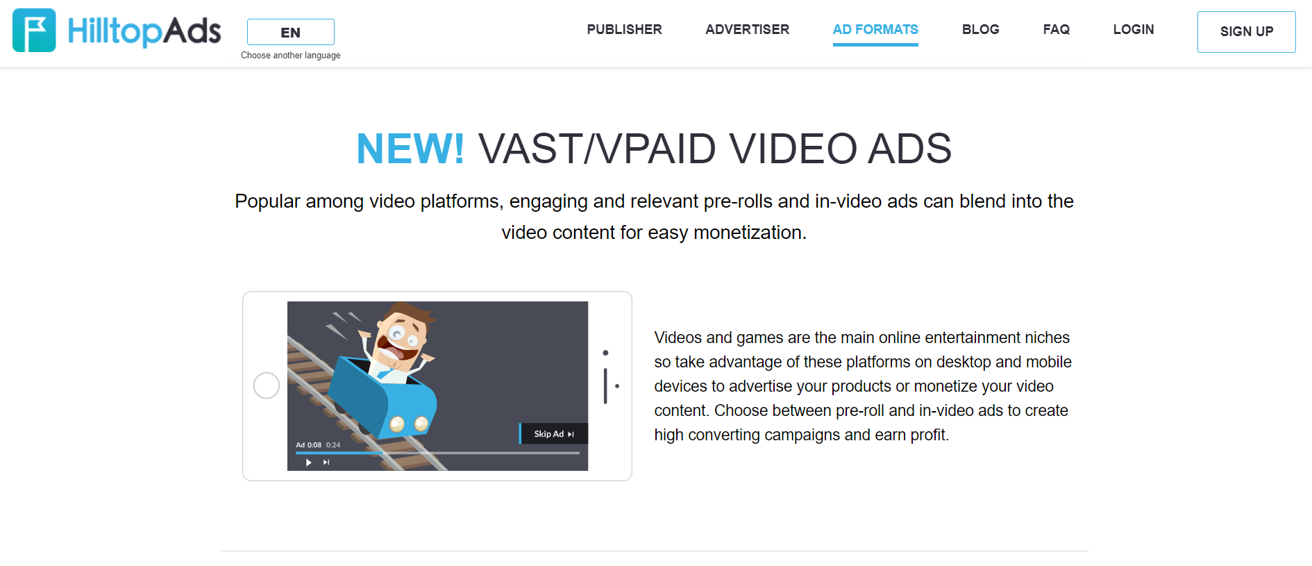 HilltopAds Vast-Vpaid Video Ads Ad Formats