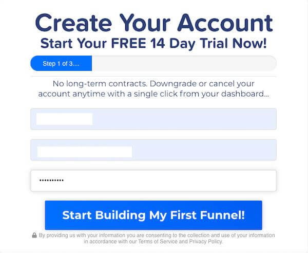 ClickFunnels sign up process