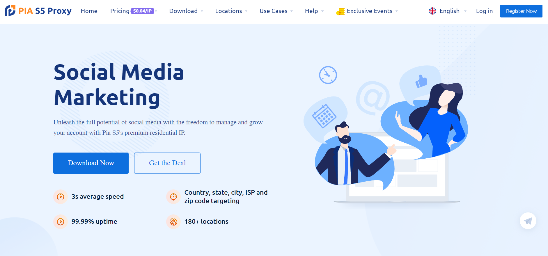 Pia S5 Proxies for Social Media Marketing