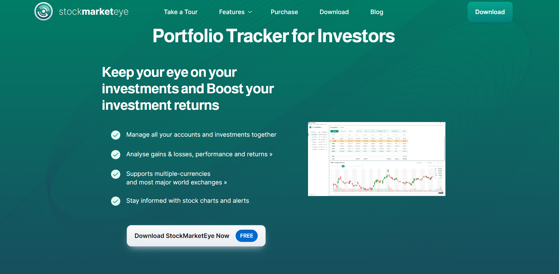 StockEyeMarket Portfolio Tracker For Investors Features