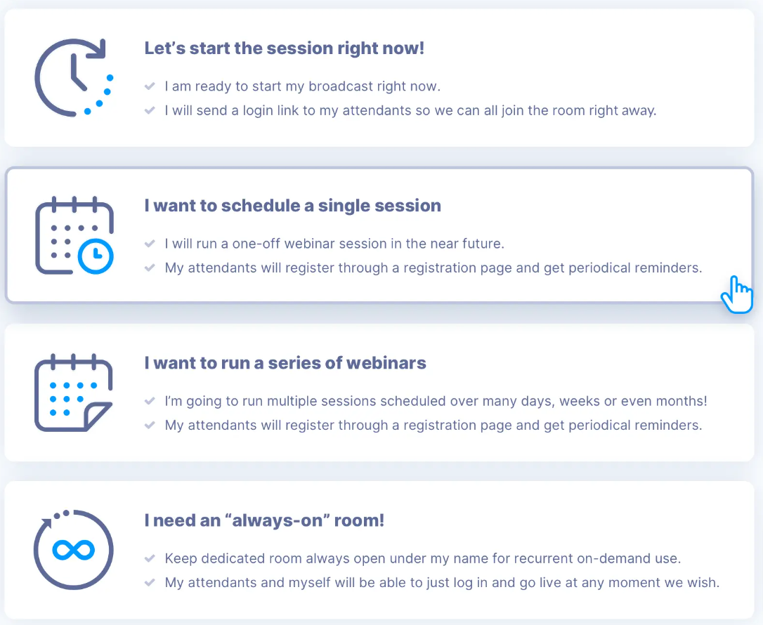 Webinar Scheduling feature- WebinarJam