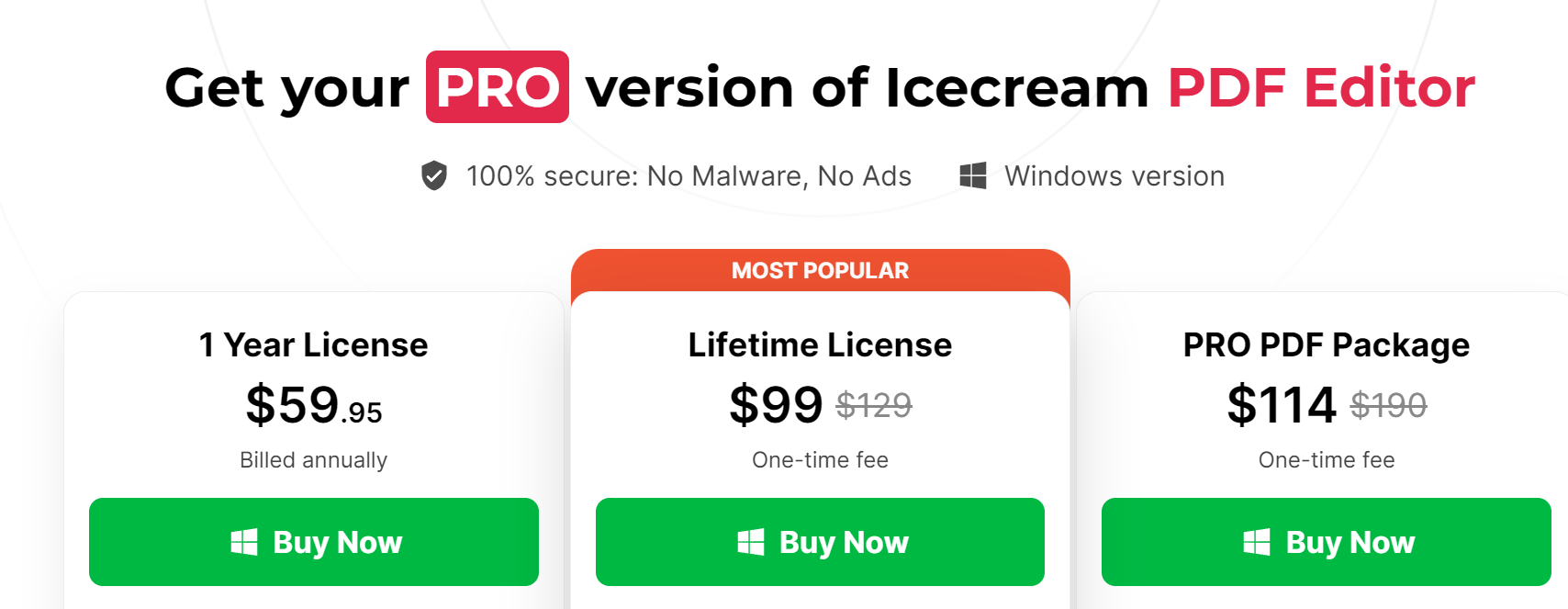 icecream pdf pricing