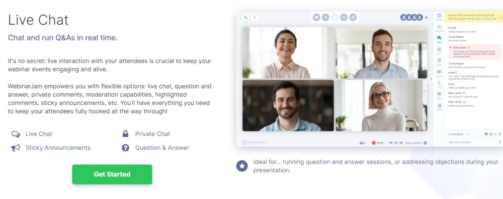 webinarjam livechat feature